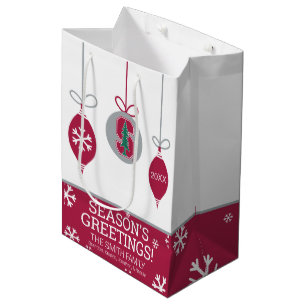 Cardinal Block "S" with Tree Medium Gift Bag
