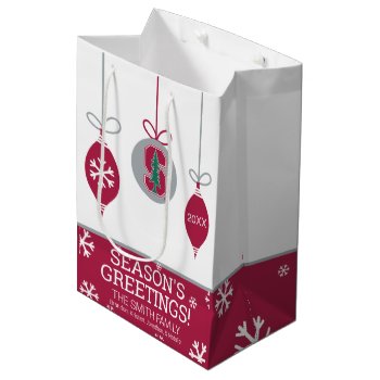 Cardinal Block "s" With Tree Medium Gift Bag by Stanford at Zazzle