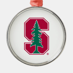Cardinal Block "S" with Tree Metal Ornament