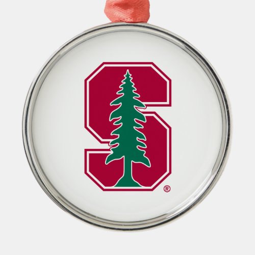 Cardinal Block S with Tree Metal Ornament