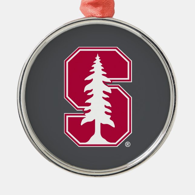 Cardinal Block "S" with Tree Metal Ornament (Front)