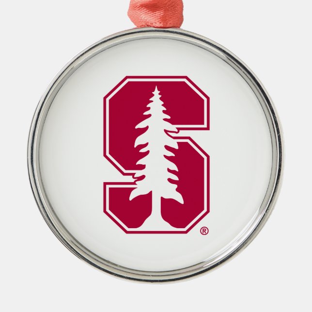 Cardinal Block "S" with Tree Metal Ornament (Front)