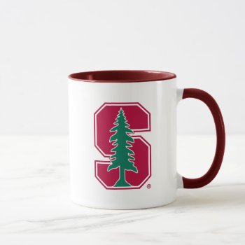 Cardinal Block "s" With Tree Mug by Stanford at Zazzle