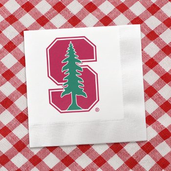 Cardinal Block "s" With Tree Napkins by Stanford at Zazzle
