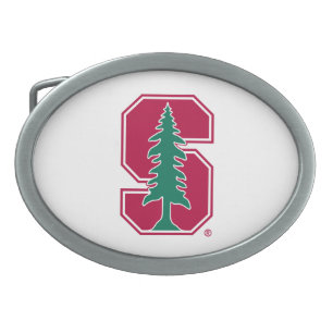 Cardinal Block "S" with Tree Oval Belt Buckle