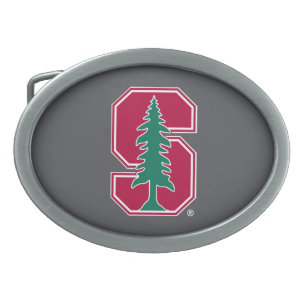 Cardinal Block "S" with Tree Oval Belt Buckle