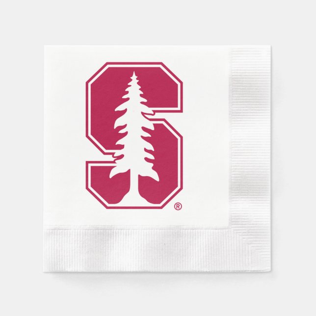 Cardinal Block "S" with Tree Paper Napkins (Front)