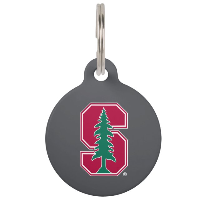Cardinal Block "S" with Tree Pet ID Tag (Front)
