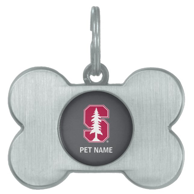 Cardinal Block "S" with Tree Pet ID Tag (Front)