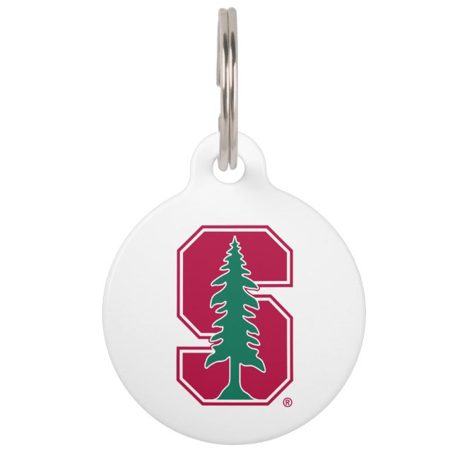 Cardinal Block "S" with Tree Pet Name Tag (Front)