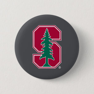 Cardinal Block "S" with Tree Pinback Button