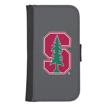 Cardinal Block "s" With Tree Galaxy S4 Wallet Case by Stanford at Zazzle