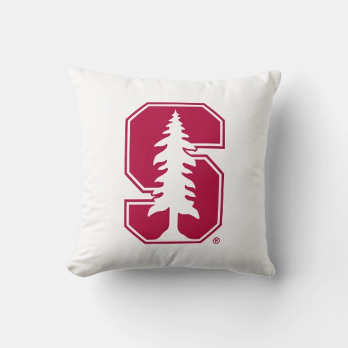 Cardinal Block S with Tree Throw Pillow