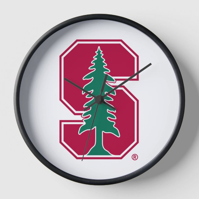 Cardinal Block "S" with Tree Wall Clock (Front)
