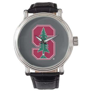 Cardinal Block "s" With Tree Watch by Stanford at Zazzle