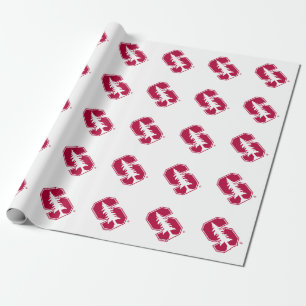 Cardinal Block "S" with Tree Wrapping Paper
