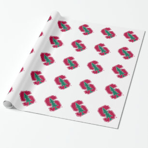 Cardinal Block "S" with Tree Wrapping Paper