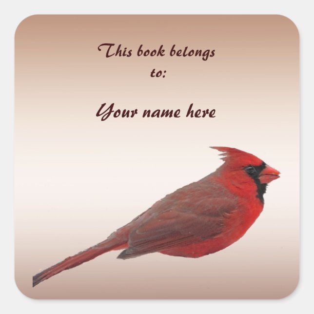 Cardinal Bookplate Sticker (Front)
