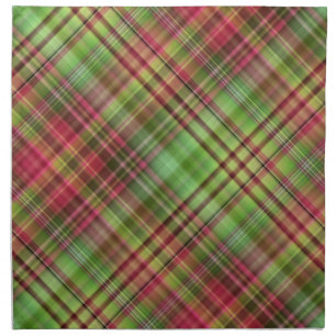 Cardinal Bush Pink and Green Plaid Cloth Napkin