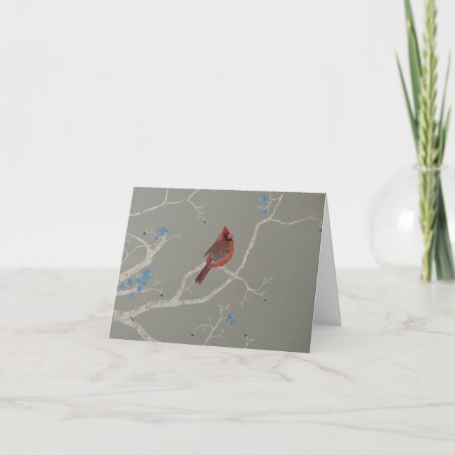Cardinal Calm Letterpress Thank You Card (Front)