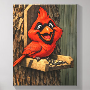 Cardinal Caricature  Canvas Photo Tile