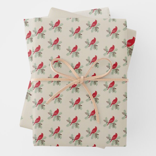 Cardinal Celebration: Festive Wrapping Paper (In situ)
