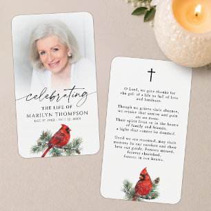 Cardinal Celebration of Life Photo Memorial Card