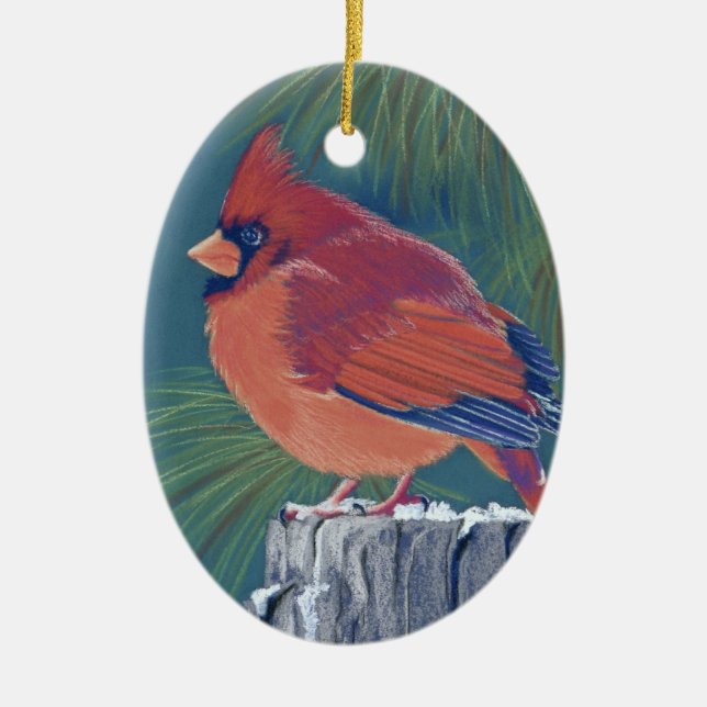 Cardinal Ceramic Ornament (Front)