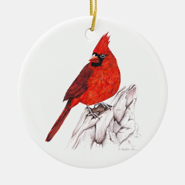 Cardinal Ceramic Ornament (Front)