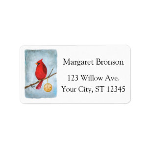 Cardinal Christmas Card Custom Return Address Label