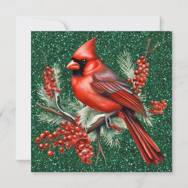 Cardinal Christmas Greeting Card (Front)