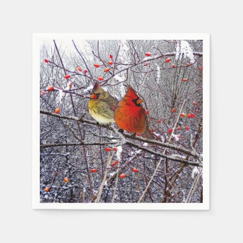 Cardinal Christmas Paper Napkins