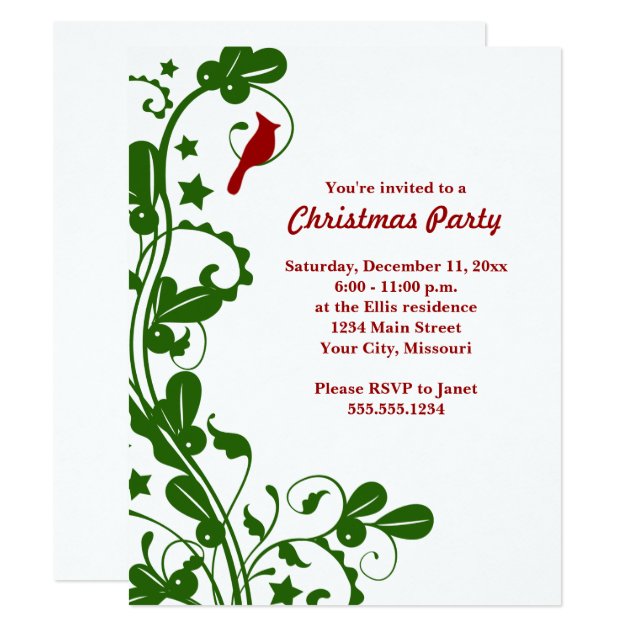 Cardinal Christmas Party Invitations