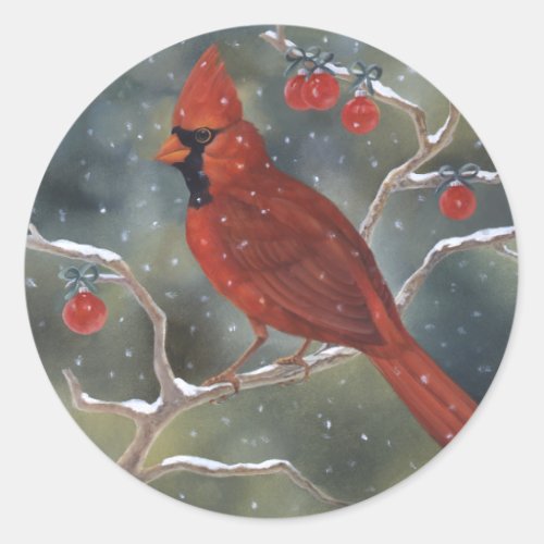 Cardinal Christmas Sticker