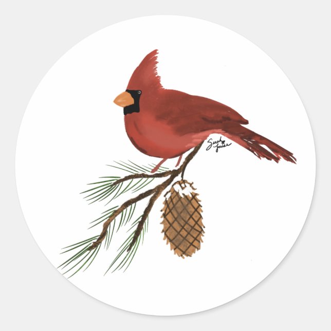 Cardinal Classic Round Sticker (Front)