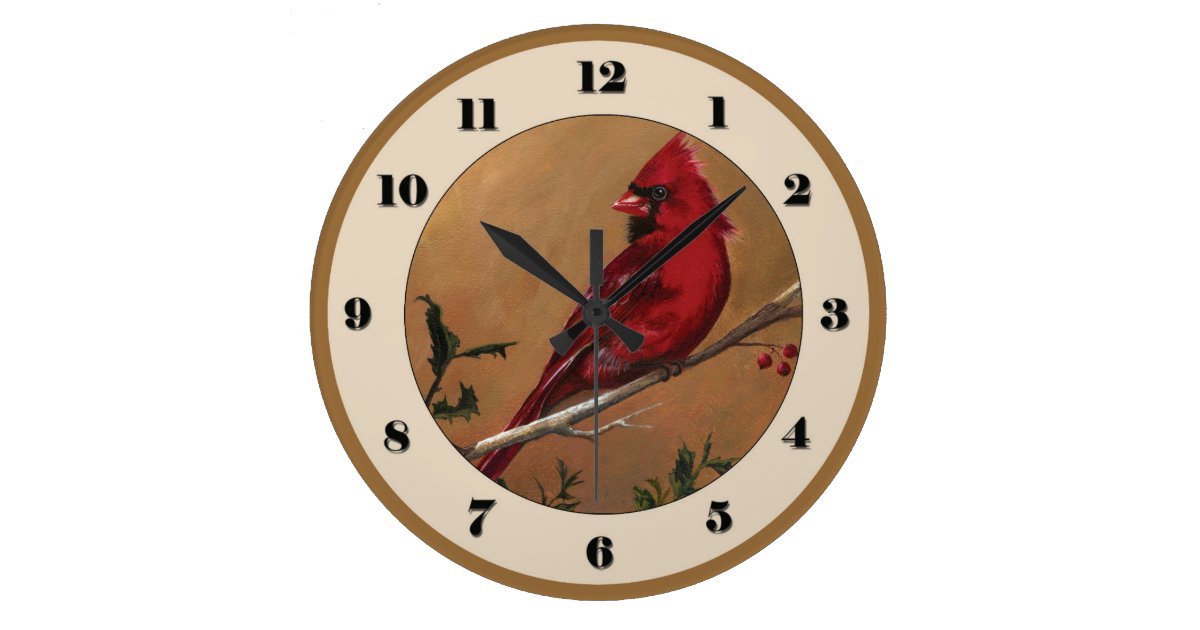 Cardinal Clock, Ohio State Bird Clock | Zazzle.com