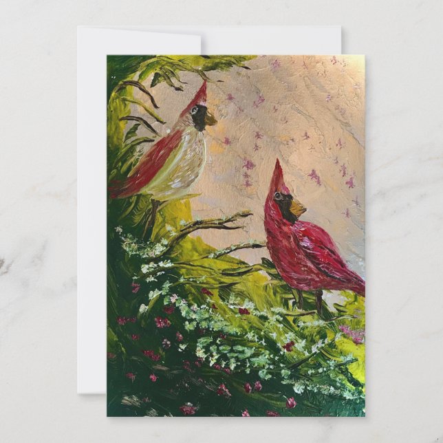 Cardinal Couple Holiday Card (Front)