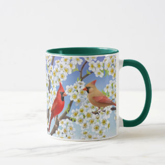 Cardinal Couple in Flowering Apple Tree Mug