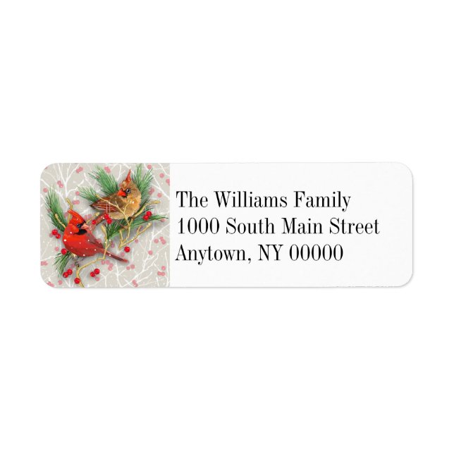 Cardinal Couple Return Address Label (Front)