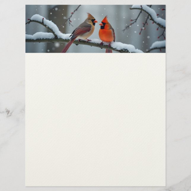 Cardinal Couple Stationary Letterhead (Front)