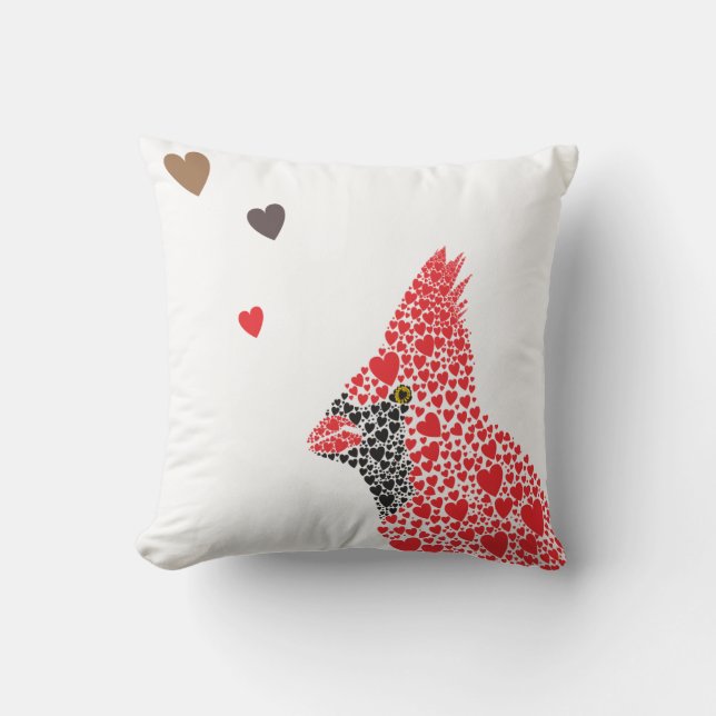 Cardinal Couple Throw Pillow (Front)