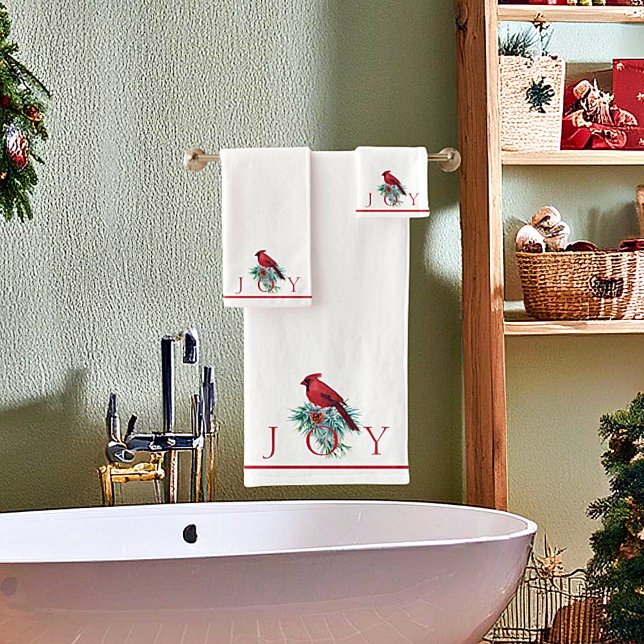 Cardinal custom Christmas Holiday  Bath Towel Set (Creator Uploaded)