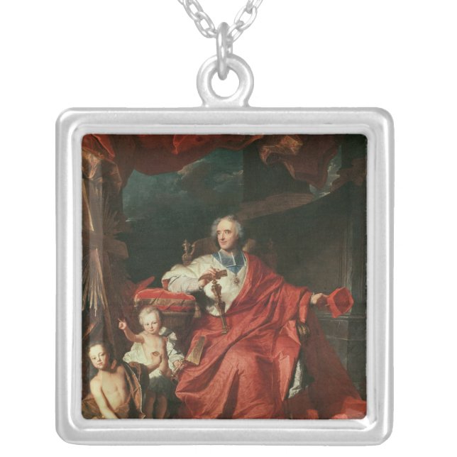 Cardinal de Bouillon  Opening Silver Plated Necklace (Front)