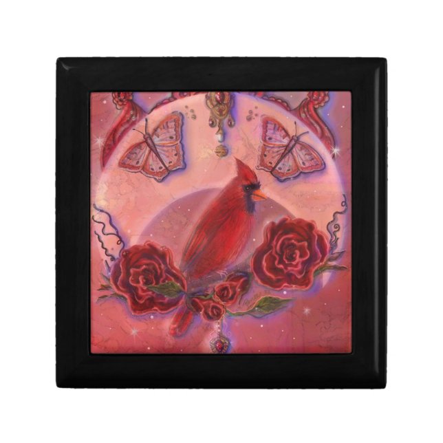 Cardinal dreams cardinal bird by Renee Lavoie   Gift Box (Front)