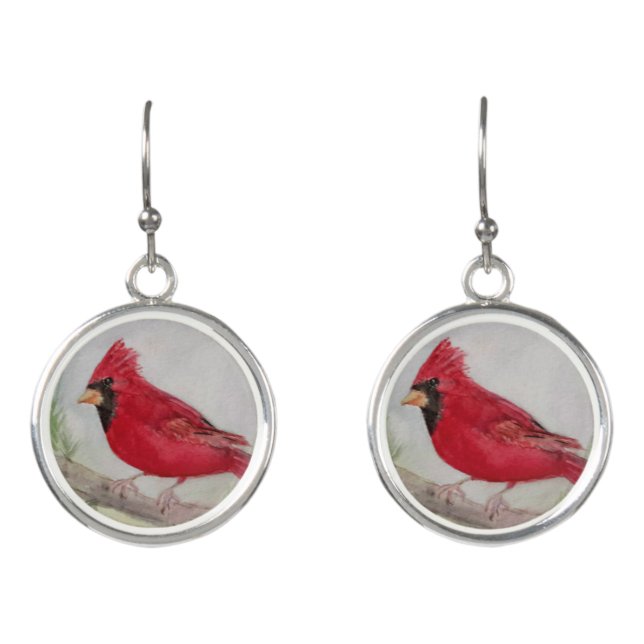 Cardinal earrings (Front)