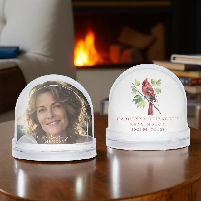 Cardinal Elegant Memorial Photo Tribute Snow Globe (Cardinal Elegant Memorial Photo Tribute Snow Globe)