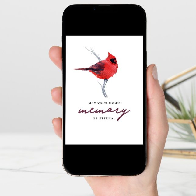 Cardinal Eternal Memory Personalized Sympathy  Card (Front Digital)