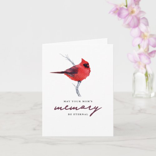 Cardinal Eternal Memory Personalized Sympathy  Card