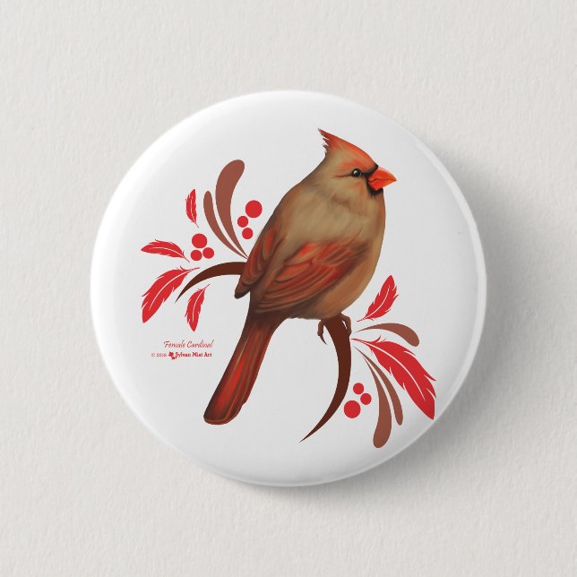 Cardinal-Female Button (Front)