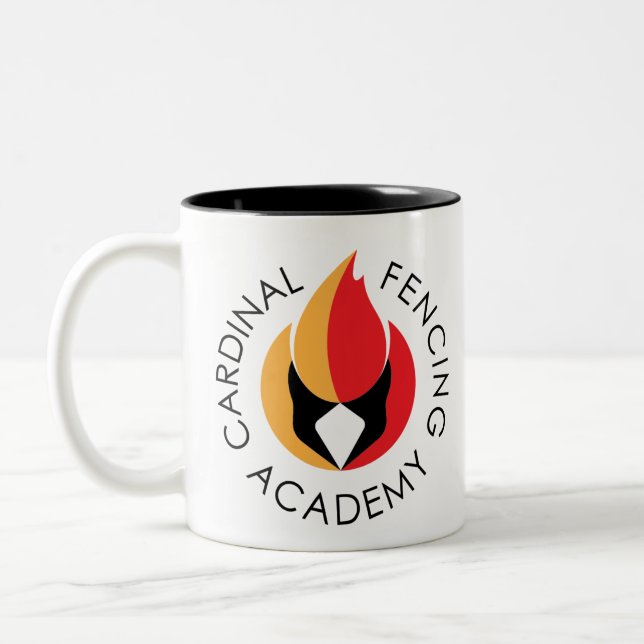 Cardinal Fencing Academy Logo Two-Tone Coffee Mug (Left)